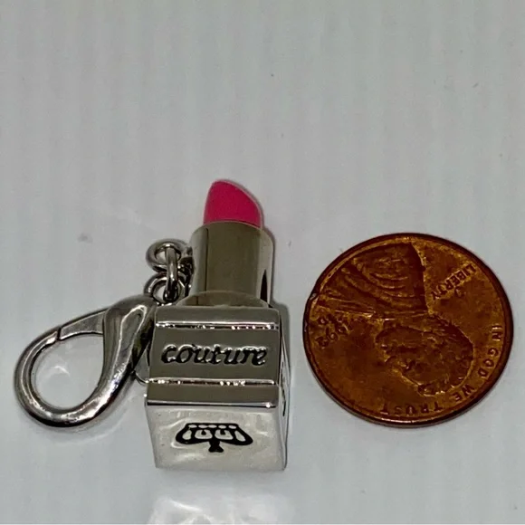 Juicy Couture silver tone and pink lipstick charm - Picture 7 of 9